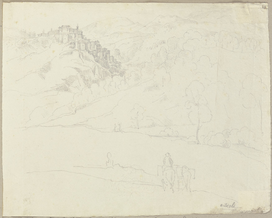 Ansicht von Anticoli di Corradino in dem Alquier Gebirge a Johann Ramboux