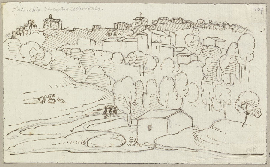 View on Colbordolo a Johann Ramboux