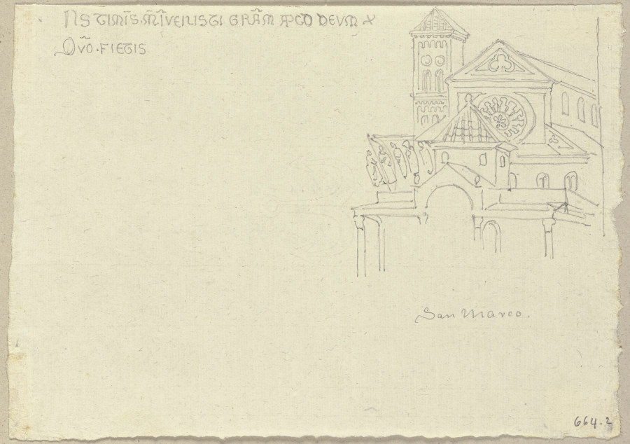 Darstellung einer Kirche, der Bezeichnung nach San Marco a Johann Ramboux