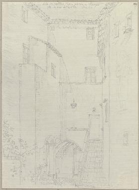 Die Ansicht eines Hauses in Perugia, in welchem Perugino gewohnt haben soll