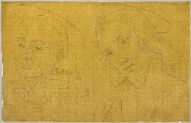 Die Köpfe der Heiligen Thomas von Aquin und Johannes der Täufer, letzterer ein Selbstporträt Giovann