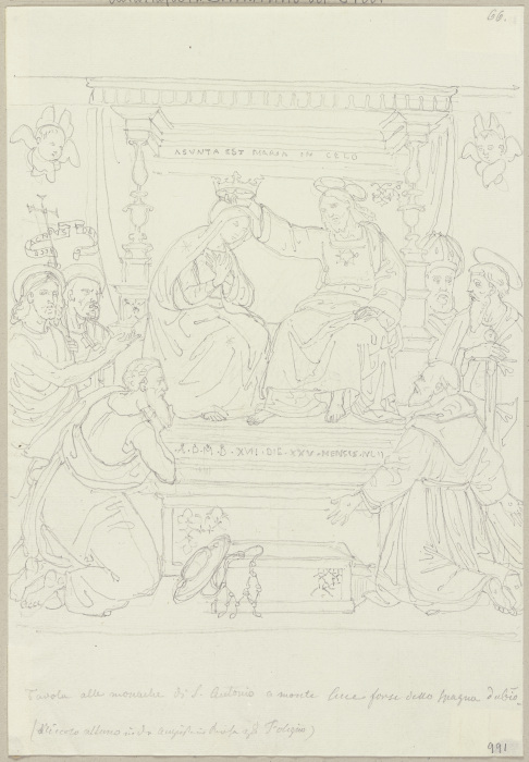 Die Krönung Mariens, nach einer Tafel in SantAntonio a Monteluce bei Perugia (?) a Johann Ramboux