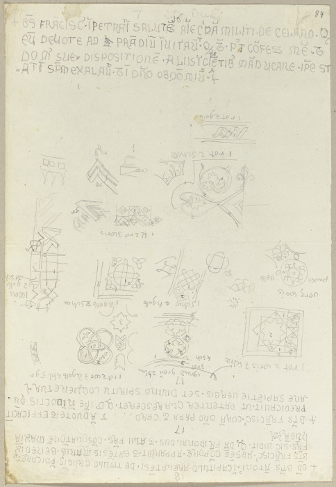 Die Nachschrift einer Inschrift sowie sowie die Nachzeichnung einzelner Ornamente a Johann Ramboux