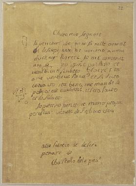 Die Nachschrift eines Briefes von Perugino