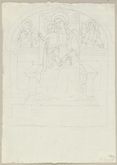 Die thronende Madonna mit Kind zwischen zwei Engeln a Johann Ramboux