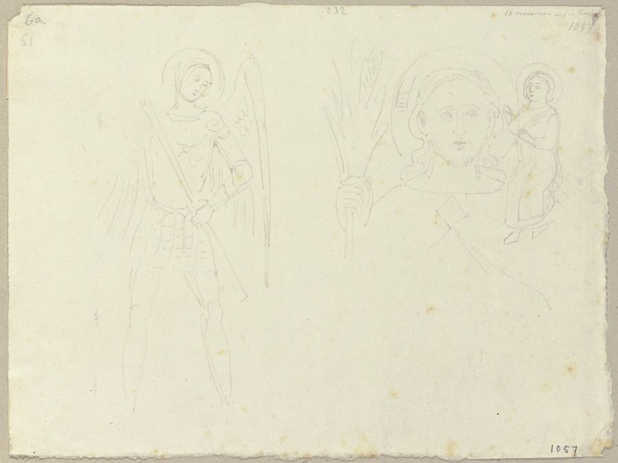 Erzengel Michael sowie Christophorus mit dem Jesuskind auf seiner Schulter (?) a Johann Ramboux