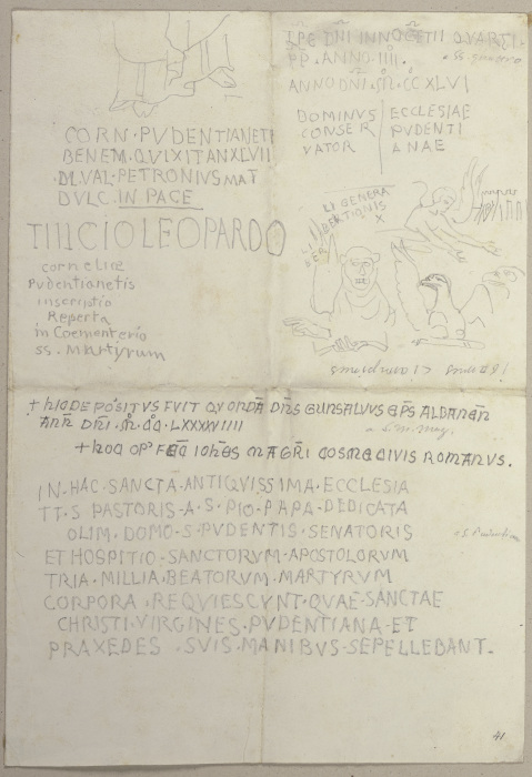 Kleinere figürliche Skizzen nebst einigen Nachschriften von Inschriften a Johann Ramboux