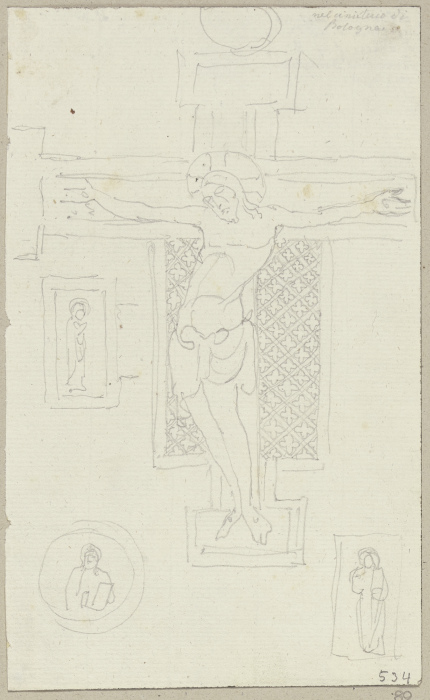 Kruzifix aus Holz auf dem Camposanto außerhalb von Bologna a Johann Ramboux