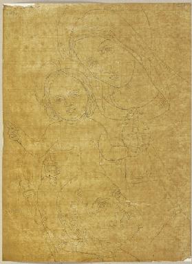 Madonna mit Kind und einem heiligen Mönch (Benedikt von Nursia?), in einer kleinen Kapelle auf dem W
