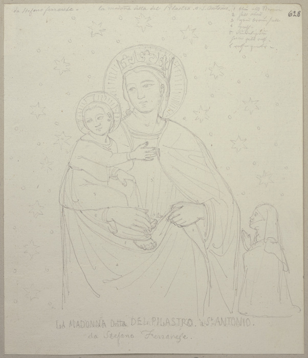Maria mit dem Jesuskind und einer weiblichen Stifterfigur, irrtümlicherweise ausgewiesen als Stefano a Johann Ramboux