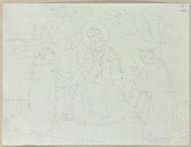 Maria mit dem Jesuskind zwischen Engeln und zwei männlichen Heiligen, nach einem Gemälde von Pierant