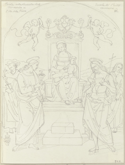 Maria mit Kind, Johannes dem Evangelist, Johannes dem Täufer, Petrus von Verona und einem weiteren H a Johann Ramboux
