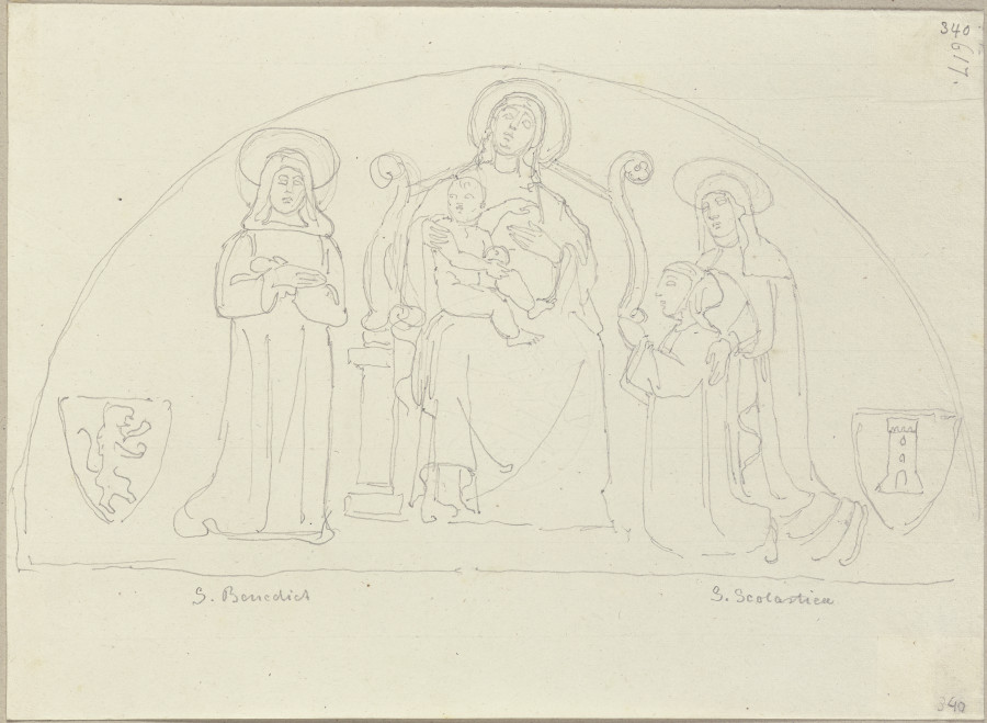 Relief über dem Eingangstor von Montecassino a Johann Ramboux