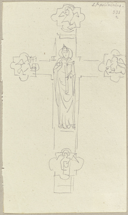 Rückseite eines metallenes Kreuz im Dom zu Ravenna a Johann Ramboux