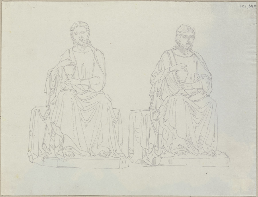 Studie einer Statue im Dom von Orvieto a Johann Ramboux