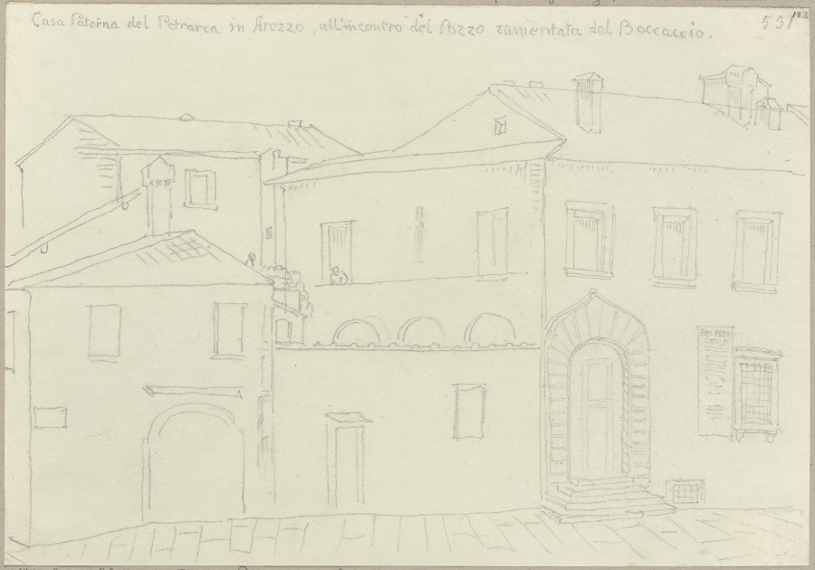 Väterliches Haus des Francesco Petrarca in Arezzo a Johann Ramboux