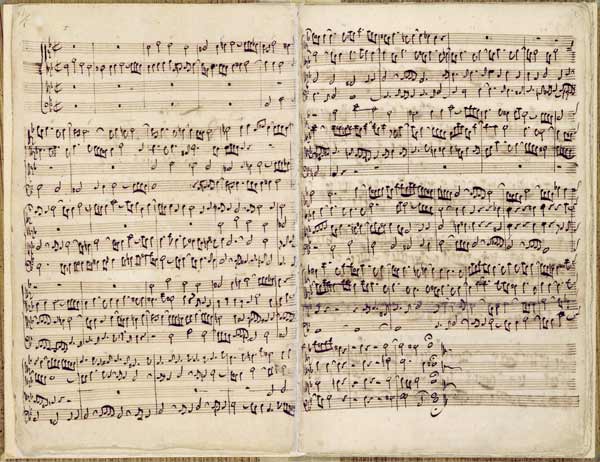 Pages from Score of the ''St. Matthew Passion'', 1727 (pen and ink on paper) a Johann Sebastian Bach