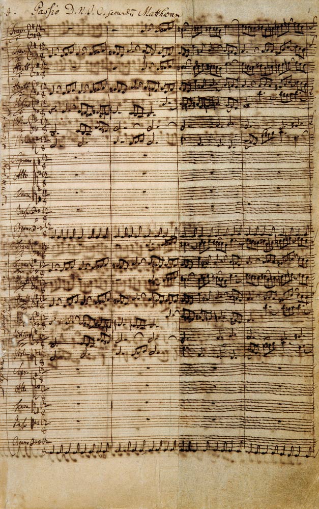 Passio Domini nostri J.C. secundum Evangelistam MATTHAEUM BWV 244, 1730s (pen on paper) a Johann Sebastian Bach
