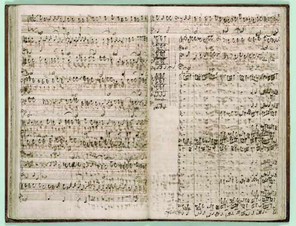 Pages from Score of the ''The Art of the Fugue'', 1740s (pen and ink on paper) a Johann Sebastian Bach