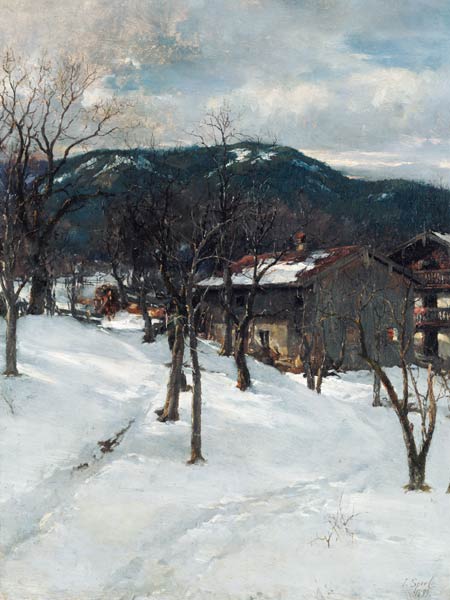 Winter landscape at Kuttering a Johann Sperl