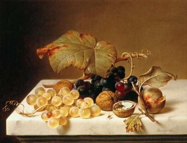 Quiet life with walnuts a Johann Wilhelm Preyer