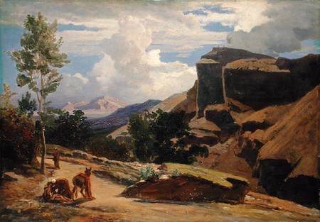 Italian Landscape (Study) a Johann Wilhelm Schirmer