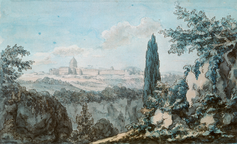 Blick auf die Peterskirche von der Villa Pamfili aus a Johann Wolfgang von Goethe