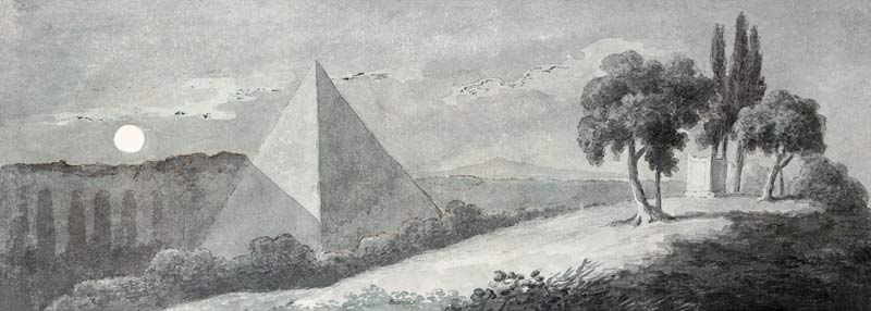 Pyramide des Cestius im Vollmondlicht a Johann Wolfgang von Goethe