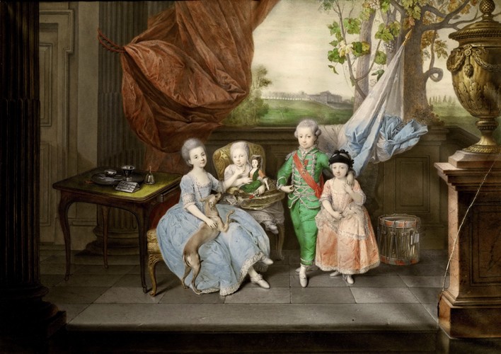 The children of Ferdinand of Parma (Louis, Carolina, Maria Antonia and Carlotta) a Johann Zoffani