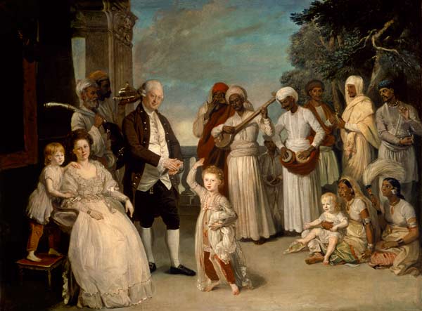 Sir Elijah and Lady Impey and Their Three Children a Johann Zoffany