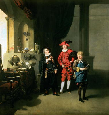 David Garrick with William Burton and John Palmer in 'The Alchemist' by Ben Jonson, 1770 a Johann Zoffany