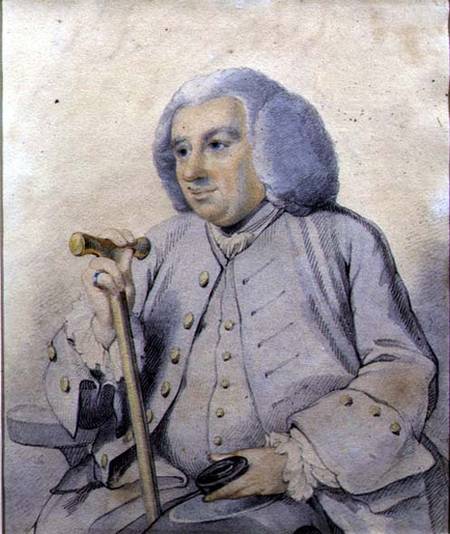 Sketch of the Portrait of Andrew Drummond (1688-1769) founder of the bank, killed at Culloden  on a Johann Zoffany