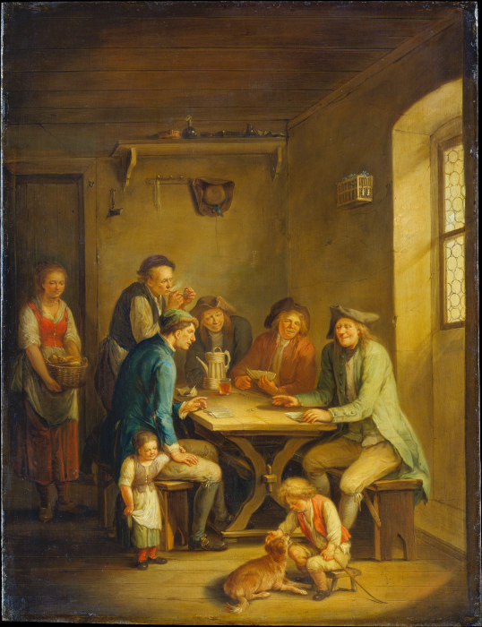 Peasants Playing Cards a Johann Andreas Herrlein