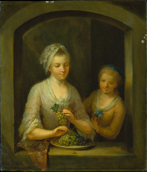 A Woman and a Girl at a Window a Johann Andreas Herrlein