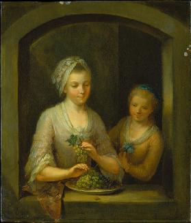 A Woman and a Girl at a Window