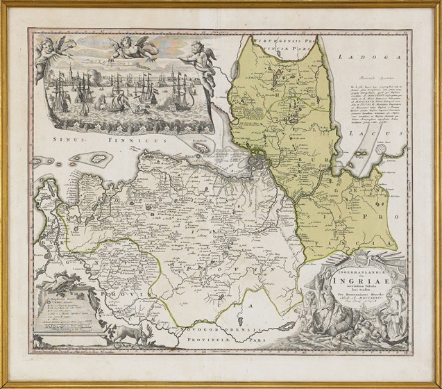 Map of Ingria with View of Saint Petersburg a Johann Baptist Homann