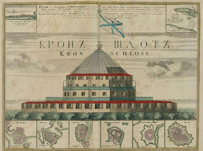 Plan of the Kronstadt Fortress a Johann Baptist Homann