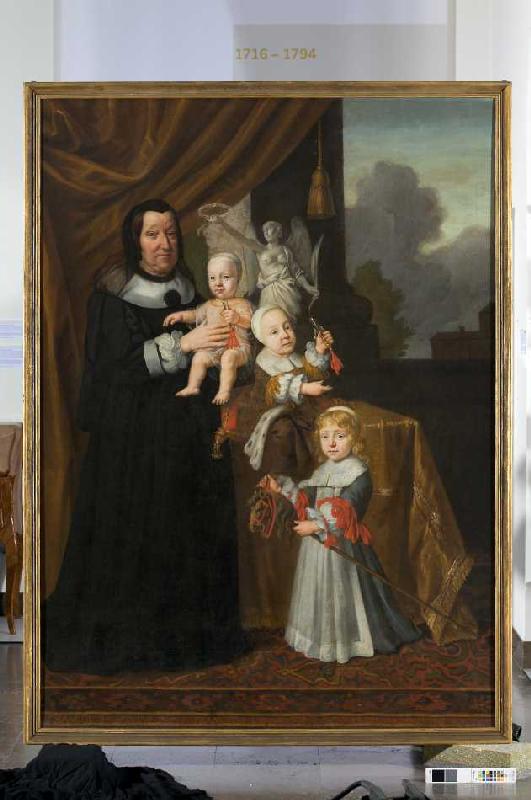 Sophie Eleonore von Sachsen, Landgräfin von Hessen-Darmstadt, als Witwe mit ihren Enkelsöhnen a Johann d. J. Spilberg