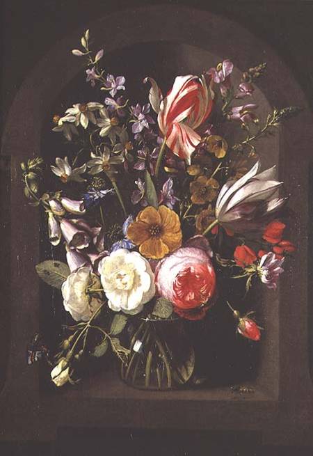 Roses, Tulips and other Flowers a Johannes Antonius van der Baren