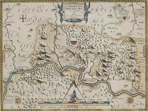 Pauluskarte des Hochstifts Münster aus: 'Prodromus Geographicus...' a Johannes Gigas