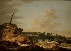 Landscape with sportsman and distant view of Middleburg