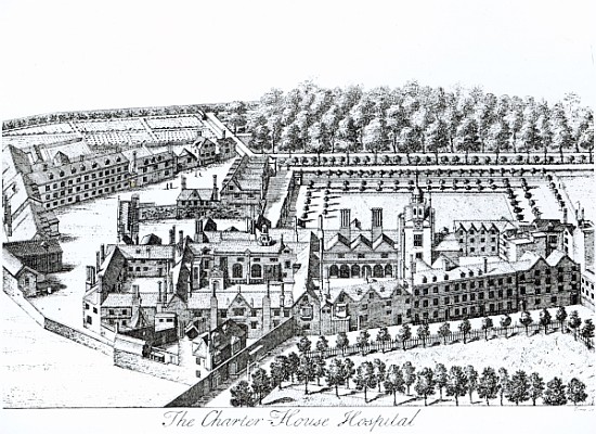 The Charterhouse Hospital, c.1720 a Johannes Kip