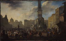 Roman Market Scene in the Piazza Navona