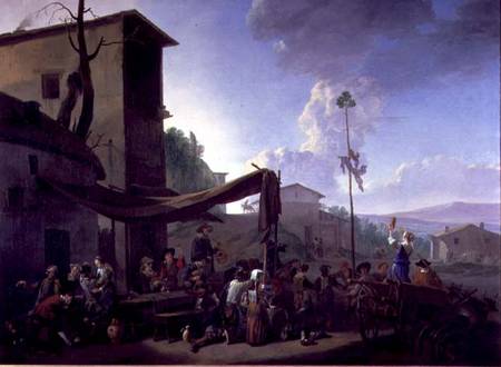 Village Scene with Peasants Merrymaking a Johannes Lingelbach