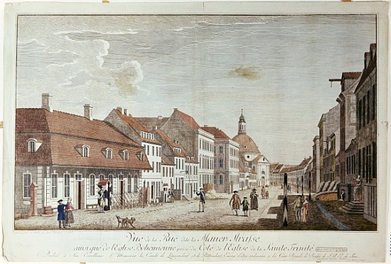 View of Mauer Strasse, Berlin a Johann Georg Rosenberg