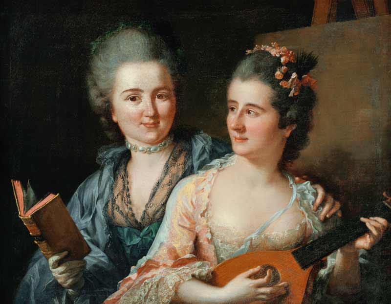 Doppelporträt der Schwestern Friederike Elisabeth und Wilhelmine Oeser a Johann Heinrich Tischbein
