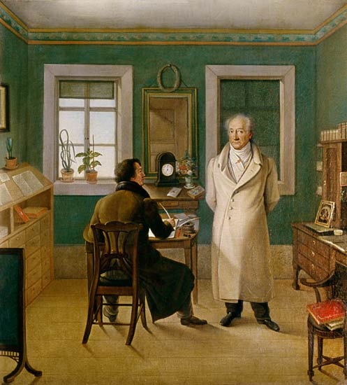 Goethe nel suo studio a Johann Joseph Schmeller