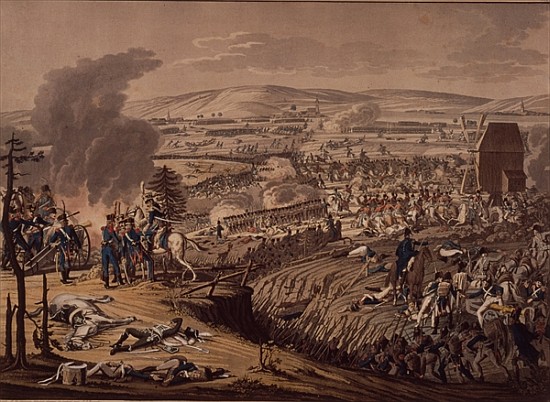 The Battle of Jena, with the villages of Klein-Romstedt, Hermstedt and Stobra in the background a Johann Lorenz Rugendas