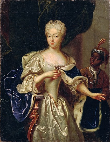 Portrait of Princess Charlotte of Brunswick-Luneburg, 1728 (see 347496 for pair) a Johann Paul Luedden (Ludden)