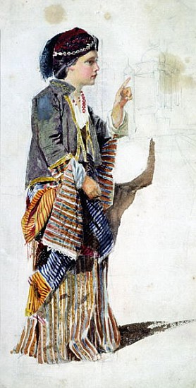 Figure of a girl in Turkish costume, 19th century a John Absolon